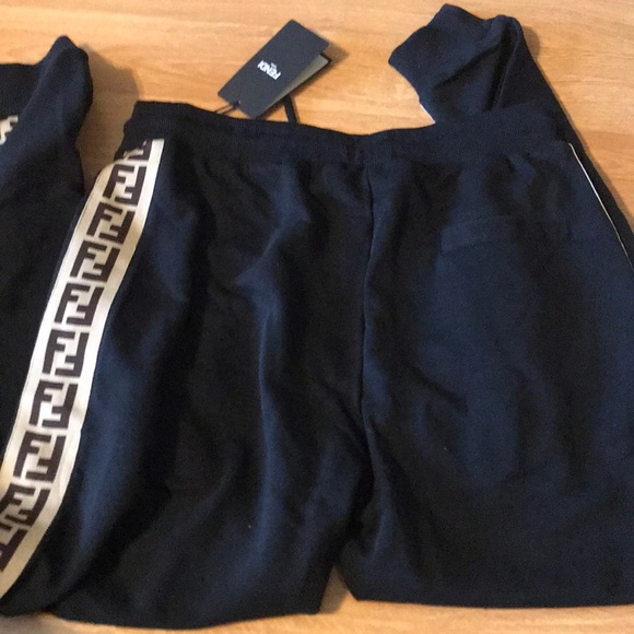 LAST1 FENDI logo striped men’s black jogger,XL!NWT - Picture 8 of 8